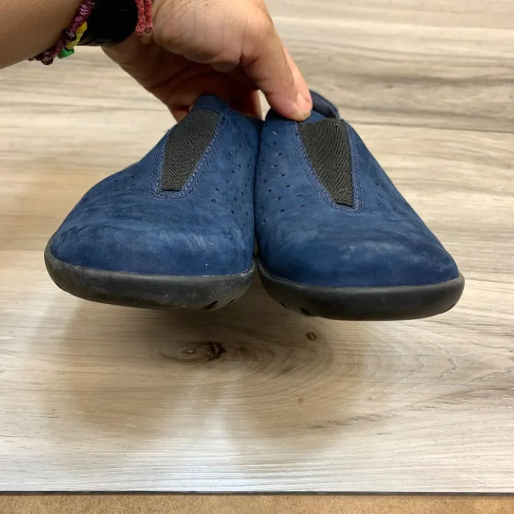 Clarks Soft Cushion Blue Nubuck Slip On Loafers Medora Gemma Women's‎ Shoes Sz 7